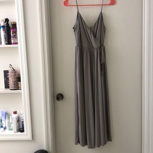 Slate gray wide leg jumpsuit